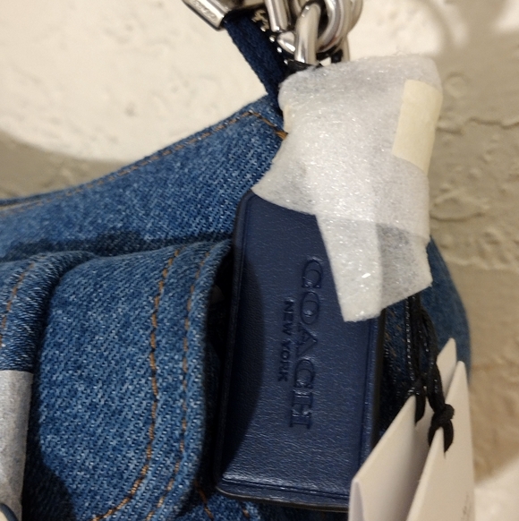 Coach Ashton denim crossbody bag Indigo Silver CAK44 - Picture 4 of 15